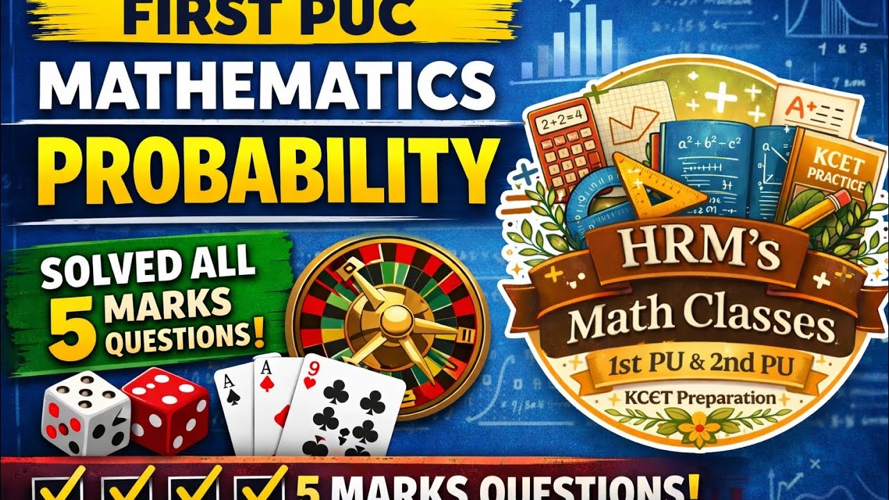 5 Marks most important questions |1st pu mathematics| probability 
