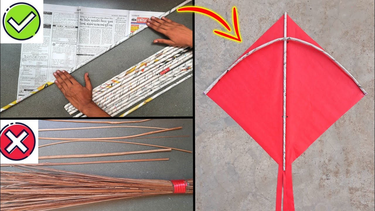 how to make kite without wooden sticks , how to make paper kite , flying new kite , patang bazi