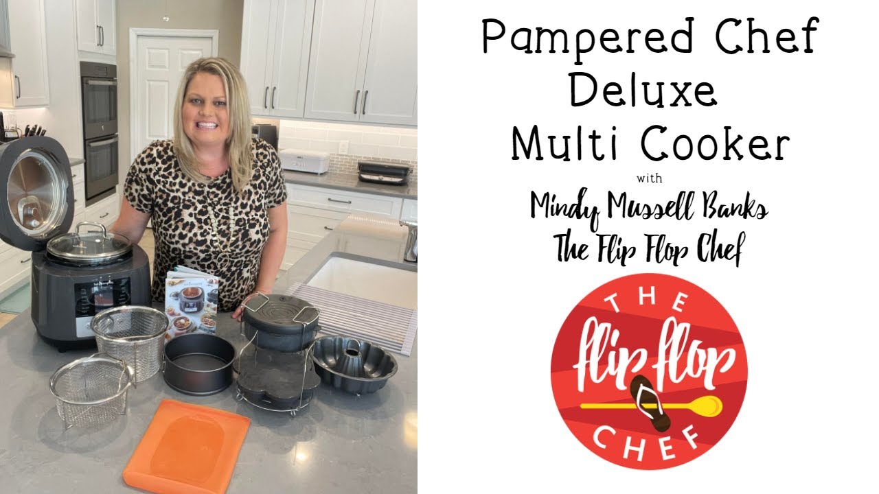 Pampered Chef's Deluxe Multi Cooker with The Flip Flop Chef
