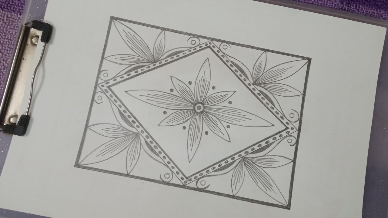 How To Draw Table Cloth Design Drawing | Intermediate Exam Design Drawing | Sankalp Chitra |Sketch