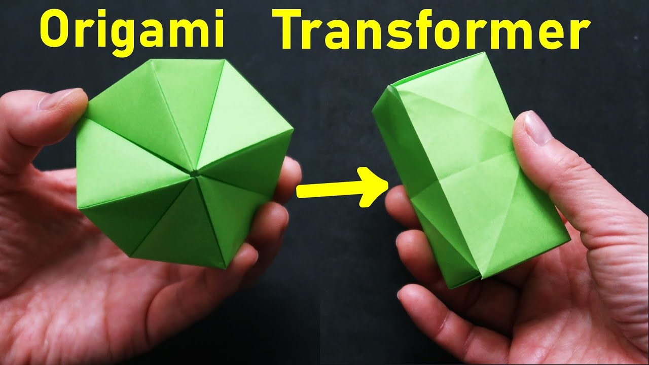 折り紙【トランスフォーマー】折り方 面白い♪一瞬で形が変わる！◇Origami  transformer  easy tutorial