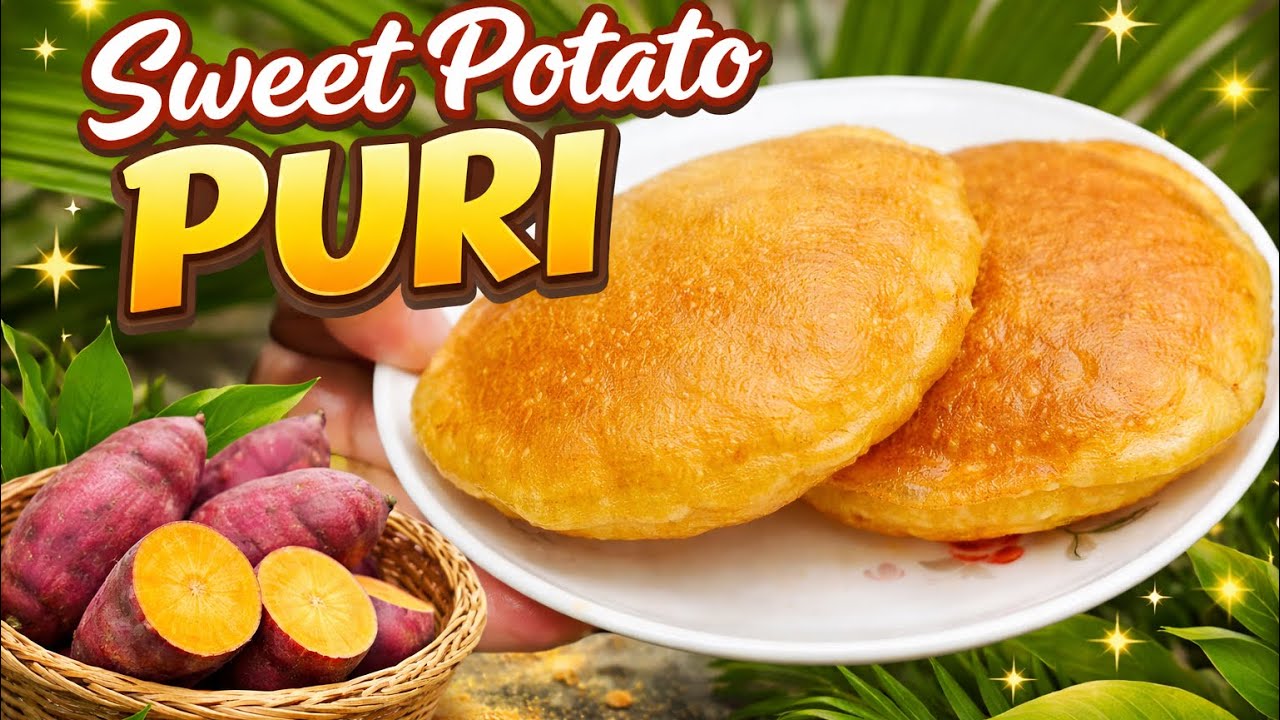 No Atta! Sweet Potato Puri |Ramadan Special | Easy Breakfast & Vrat Special #video#trending #ramadan