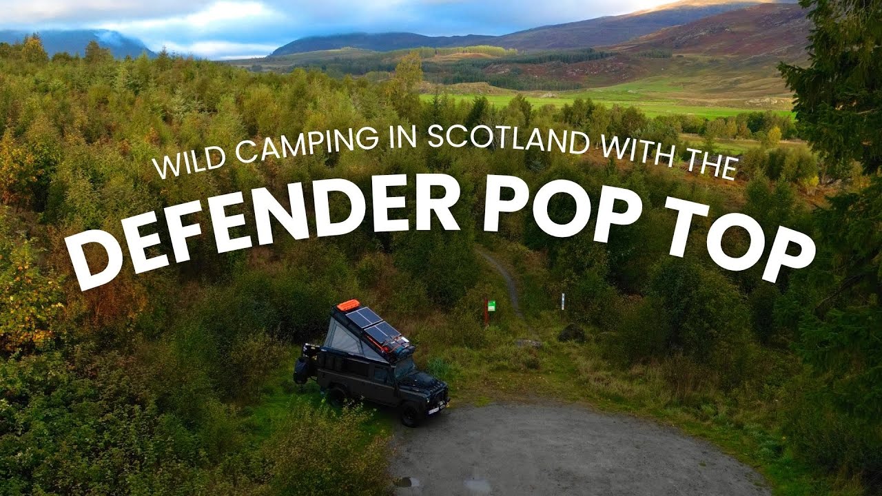Дикий кемпинг в Шотландии с нашим кемпером Land Rover Defender Pop-Top.