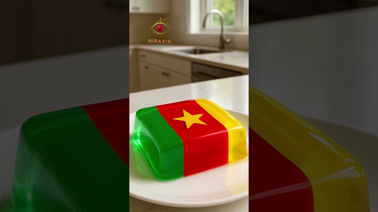 🇨🇲 Cameroon&rsquo;s Jelly Flag Like Never Before | Culture in Gelatin Form! #shorts #niraxia #cameroon