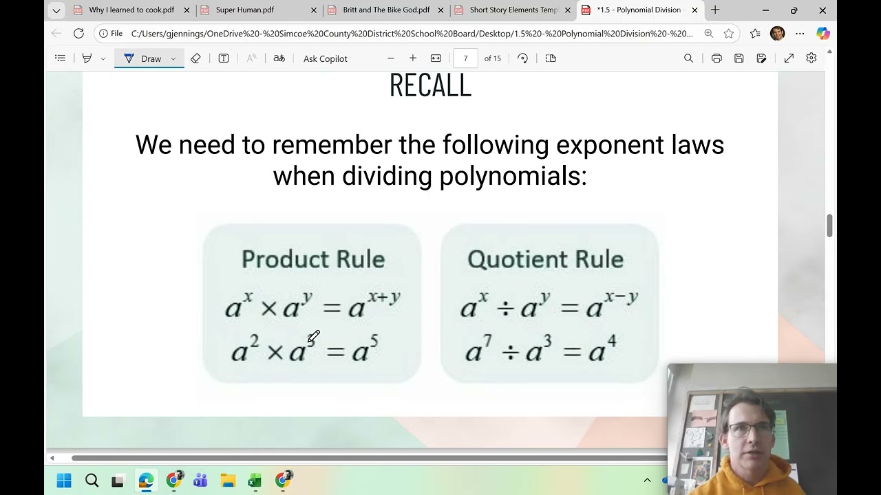 1.5 Polynomial Long Division MHF4U