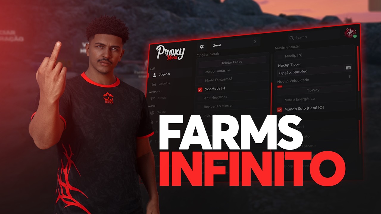 FARMANDO COM O PROXY MENU(FUNÇÃO APELONA) 😎 FIVEM