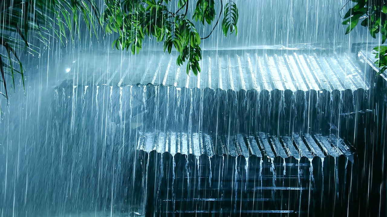 Calm Your Mind & Fall Asleep Quickly | Heavy Rainstorm & Huge Thunder in the Forest at Night
