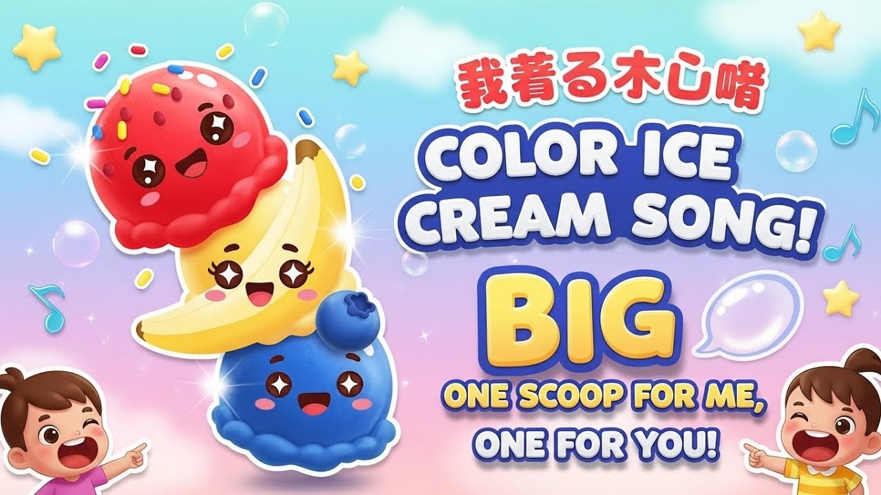 Color Ice Cream Song 🍦 Kids Nursery Rhymes | One Scoop for Me, One for You