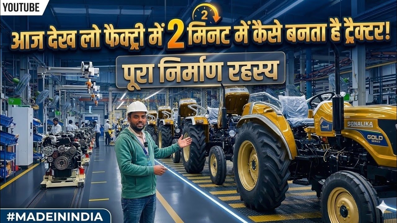 केवल 2 मिनट अलग अलग पुर्जों से ट्रैक्टर कैसे तैयार होता है पूरा देखलो | Tractor Manufacturing Plan |