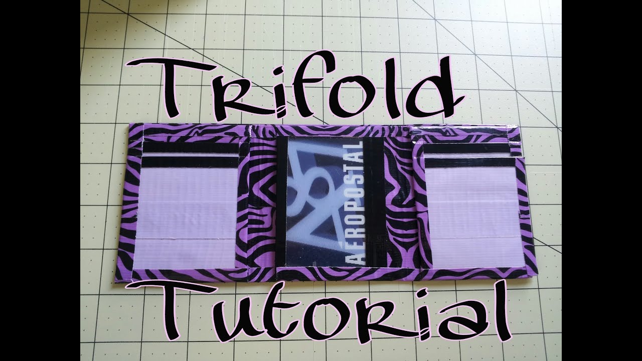 (DIY) Duct Tape Trifold Wallet Tutorial ( No Sticky Pockets!)