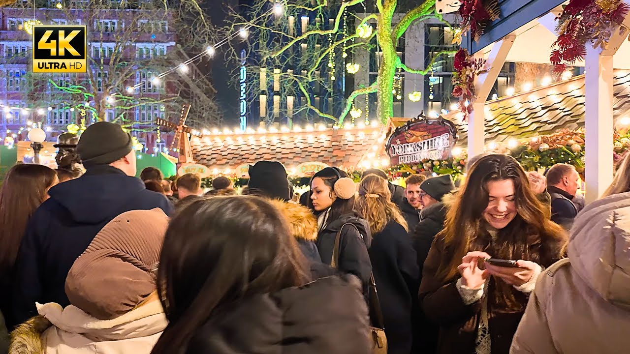 🎄 London Christmas Market Walk 2025 🇬🇧 | Leicester Square ➝ Covent Garden POV 🎅✨Real sound
