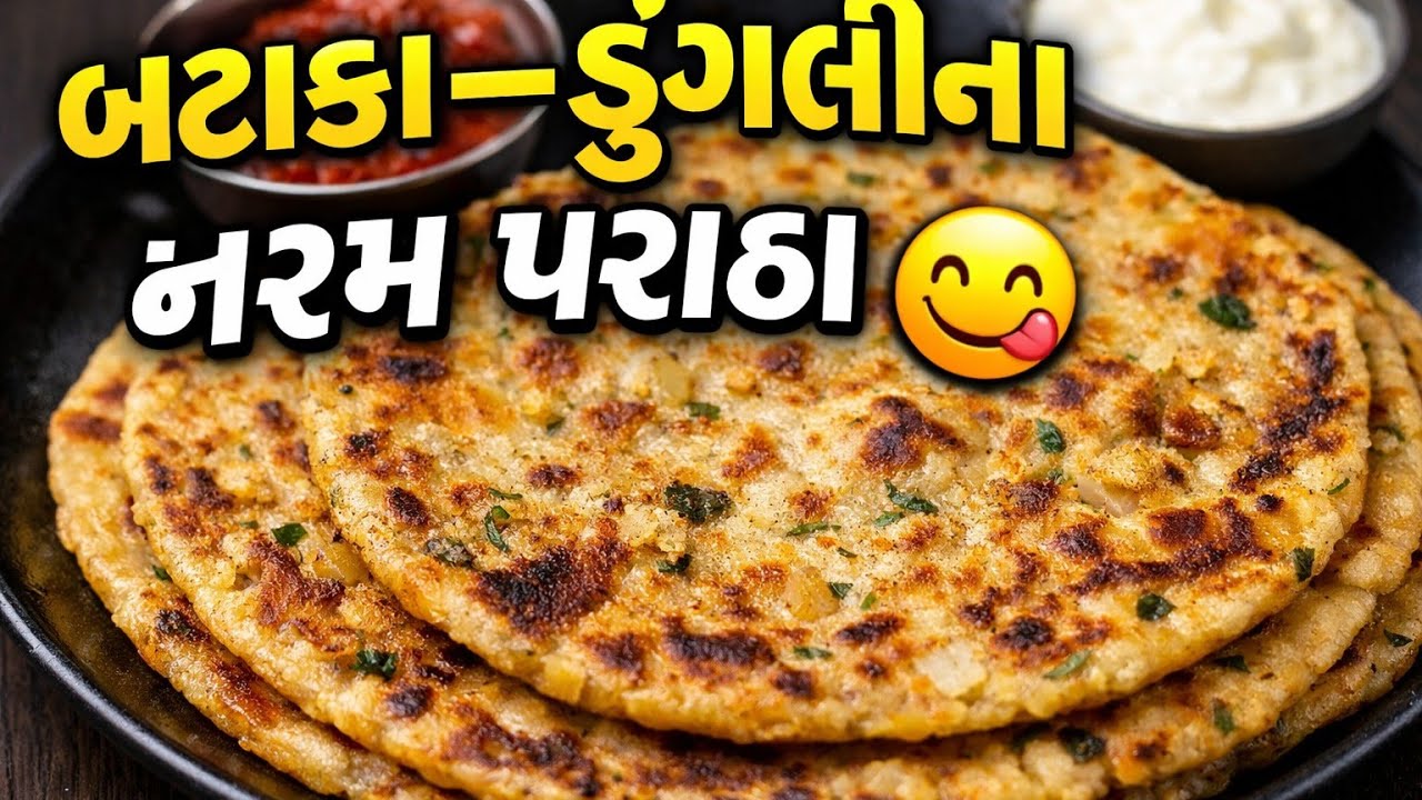 બટાકા અને ડુંગળીનો સ્વાદિષ્ટ પરાઠો