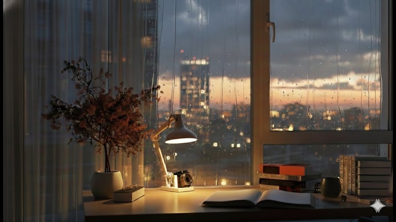 2 Hours of Gentle City Rain | Calm Focus Ambience for Work, Reading & Study