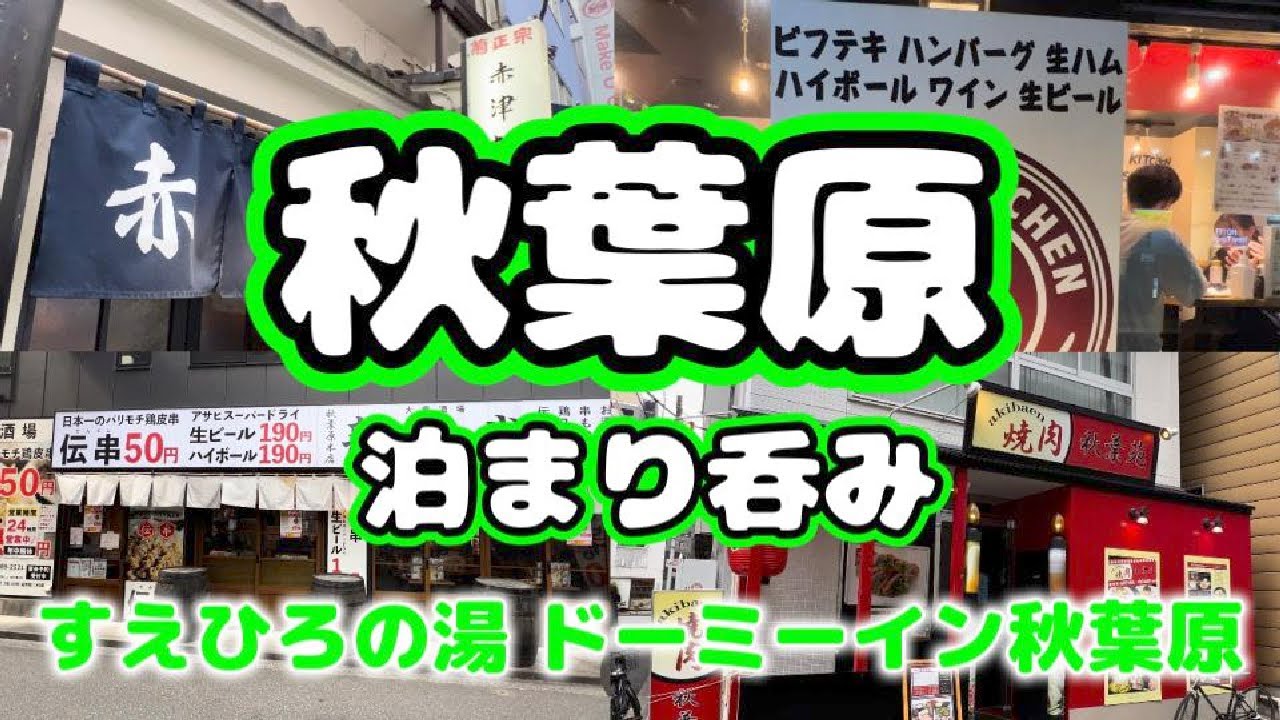 【秋葉原泊まり呑み】「秋葉苑」「新時代本店」「赤津加」「ビーフキッチンスタンド秋葉原」【すえひろの湯 ドーミーイン秋葉原】