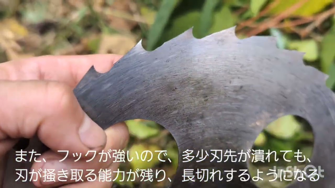 教科書に無い？フック刃に研いだ笹刈刃で草刈り。
