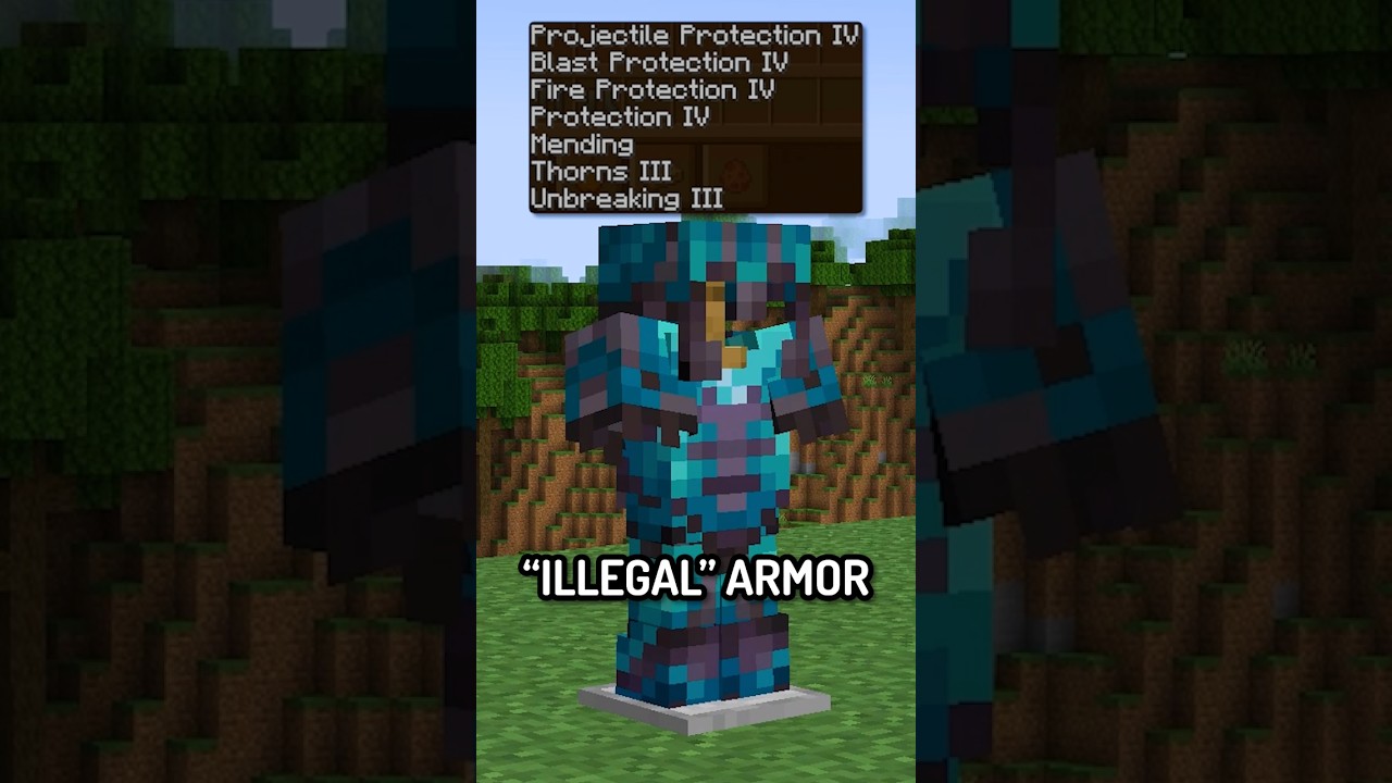 ILLEGAL ARMOR in HARDCORE MINECRAFT! #shorts