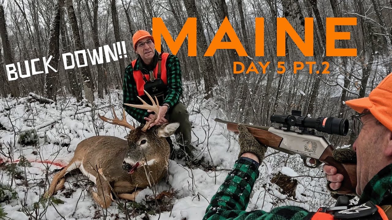 The Big Woods Adventure: Day 5 part 2 of Tracking Maine's Monster Bucks on Snow! (Deer camp series) 