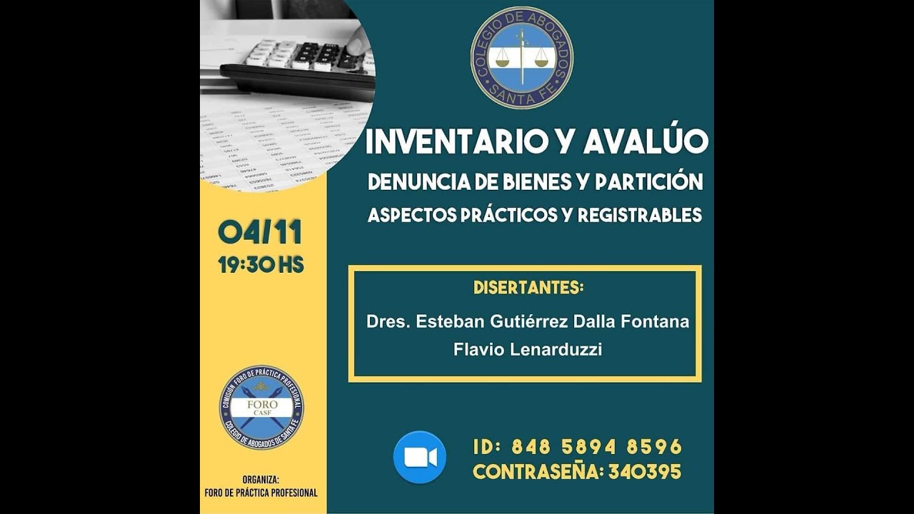 Inventario y avalúo  04/11/2020
