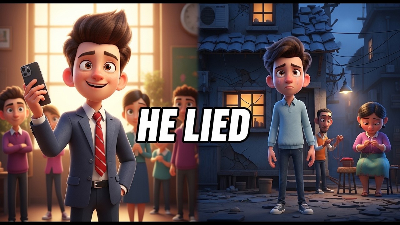 He Pretended to Be Rich at School… Until His Friend Followed Him Home 😢