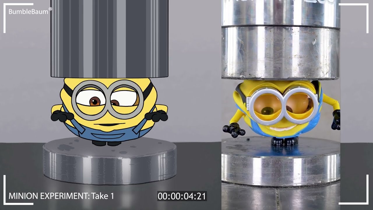 Minion Hydraulic Press Brutal Crush - Animated