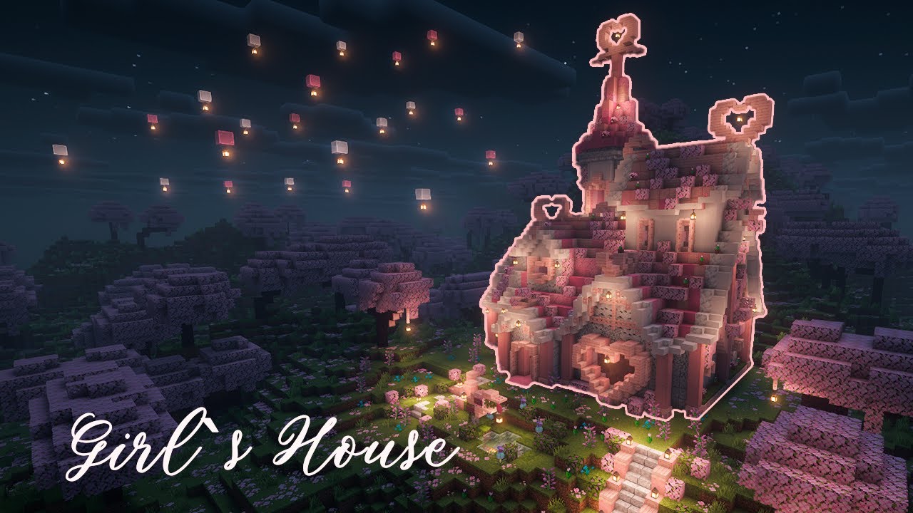 [Tutorial] How to Build a Cute Pink Heart House | Minecraft 1.21.1