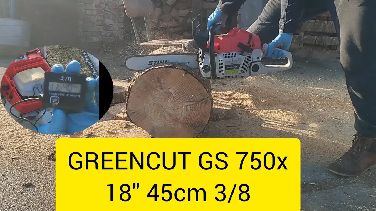 Greencut GS750x 18 cali  45cm 3/8 Stihl ,ustawienie obrotów min/max,Zimny start