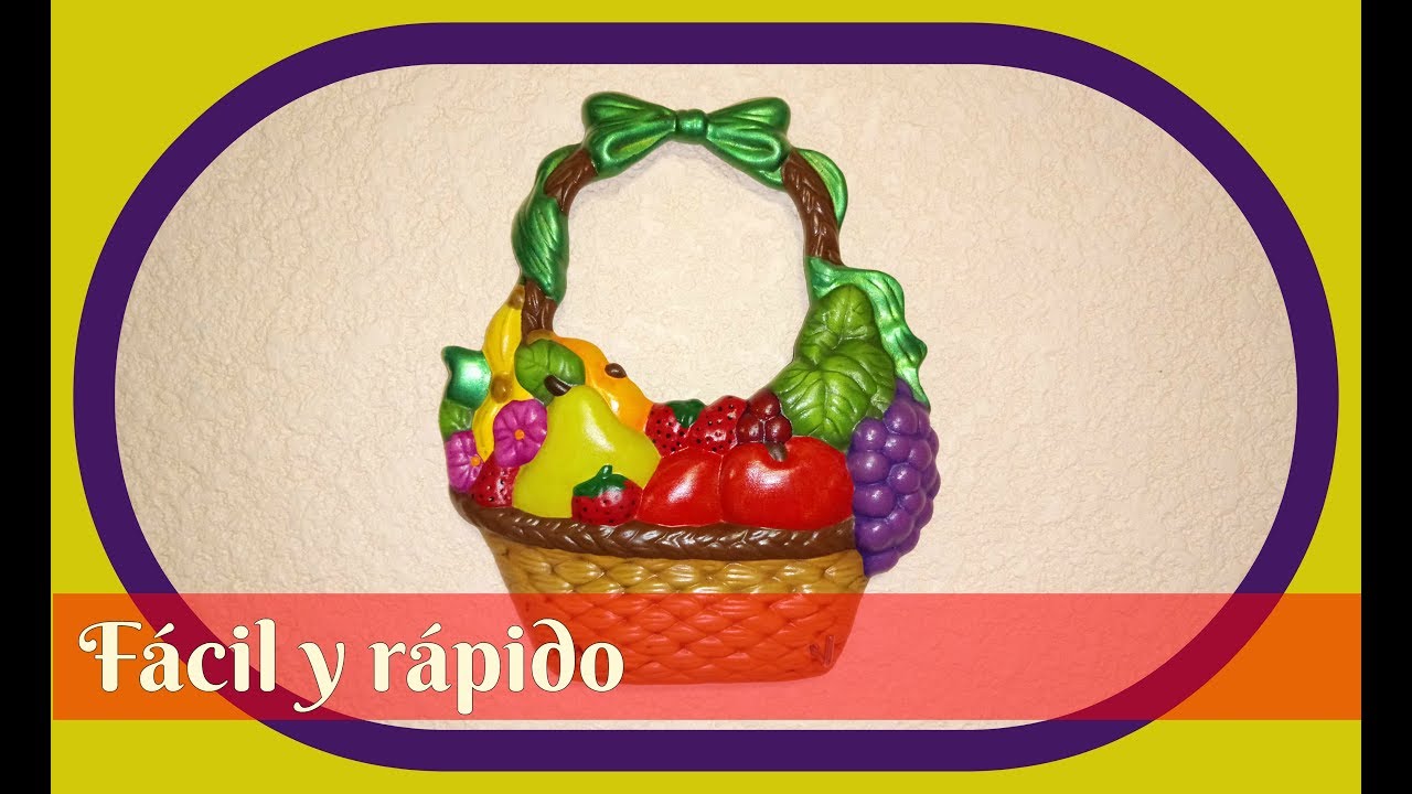 Pinta cerámica: Canastita con frutas