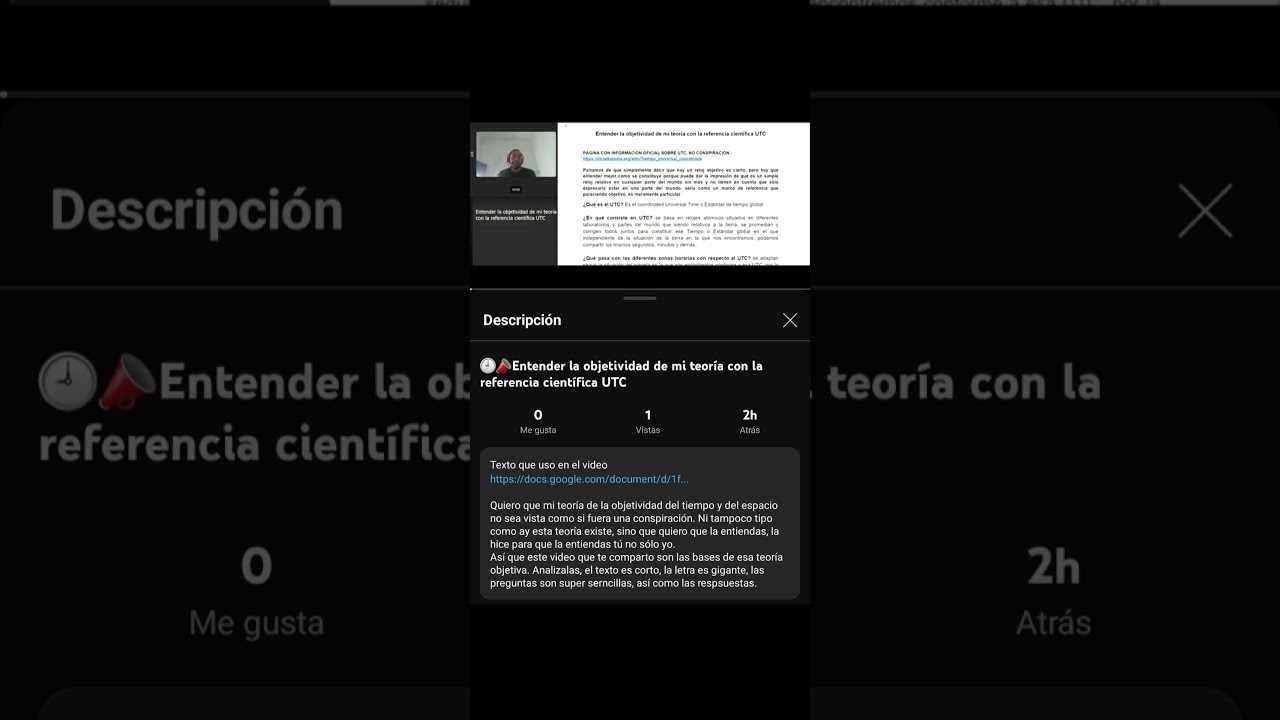 Base objetiva de mi teor&iacute;a con la referencia cient&iacute;fica UTC no quiero que mi teor&iacute;a sea conspitaci&oacute;n