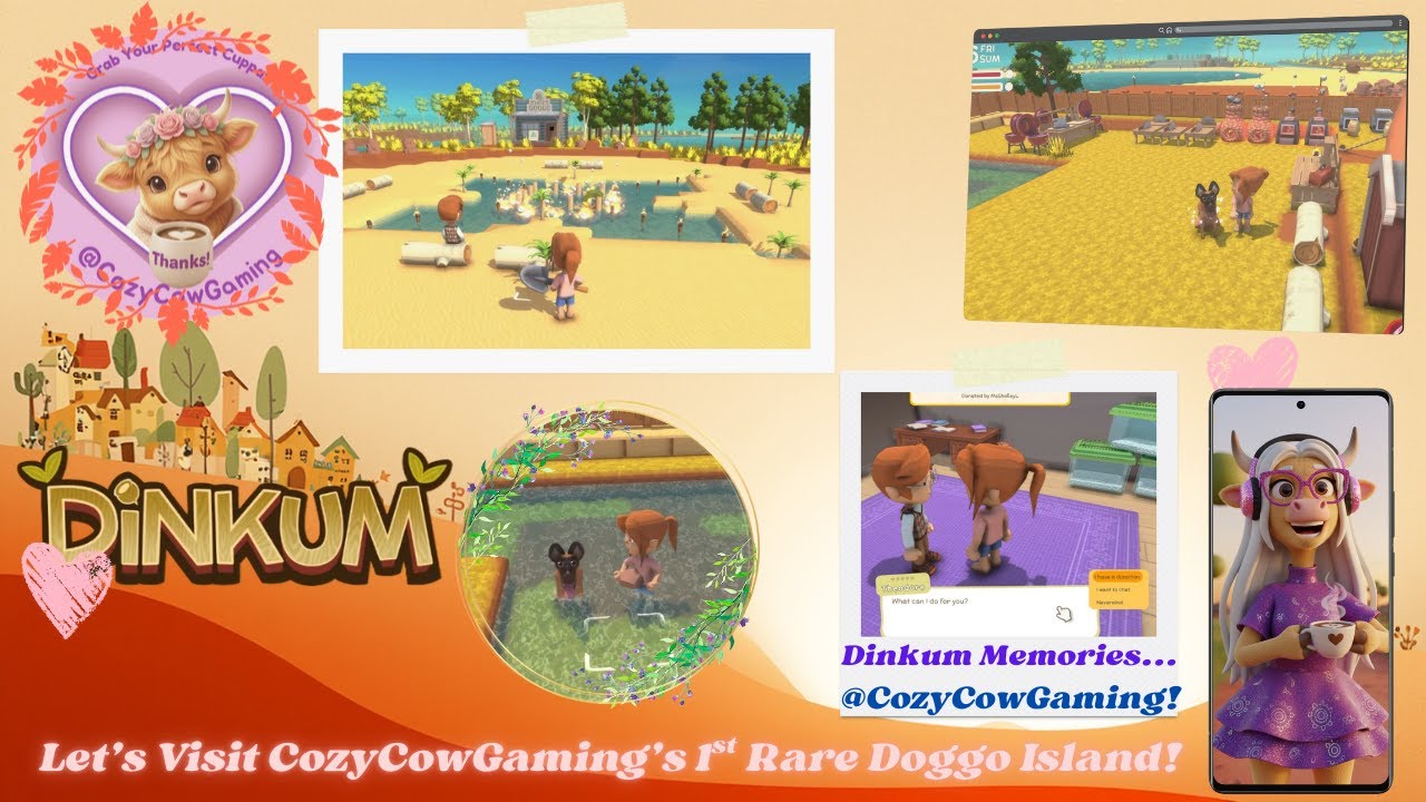 Dinkum Mon @ 4 am EST Let's Visit @CozyCowGaming's 1st Rare Doggo Island