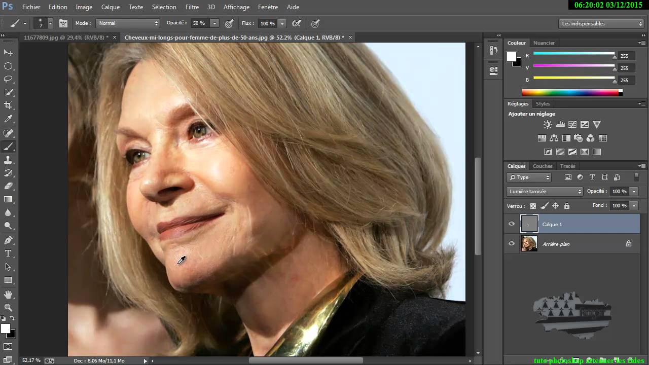 tuto photoshop attenuer les rides