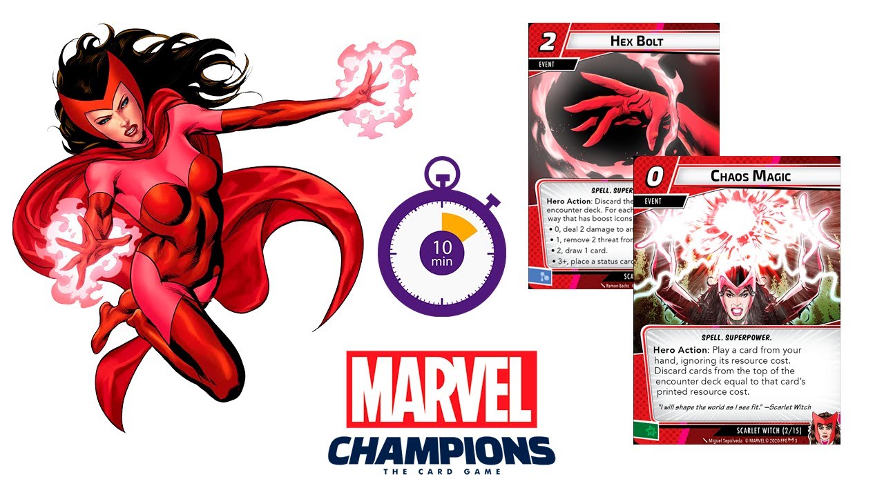 MARVEL CHAMPIONS | Aprende a jugar con Bruja Escarlata en 10 minutos! (Scarlet Witch)
