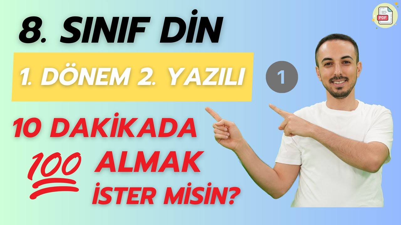 8. Sınıf Din Kültürü 1. Dönem 2. Yazılı