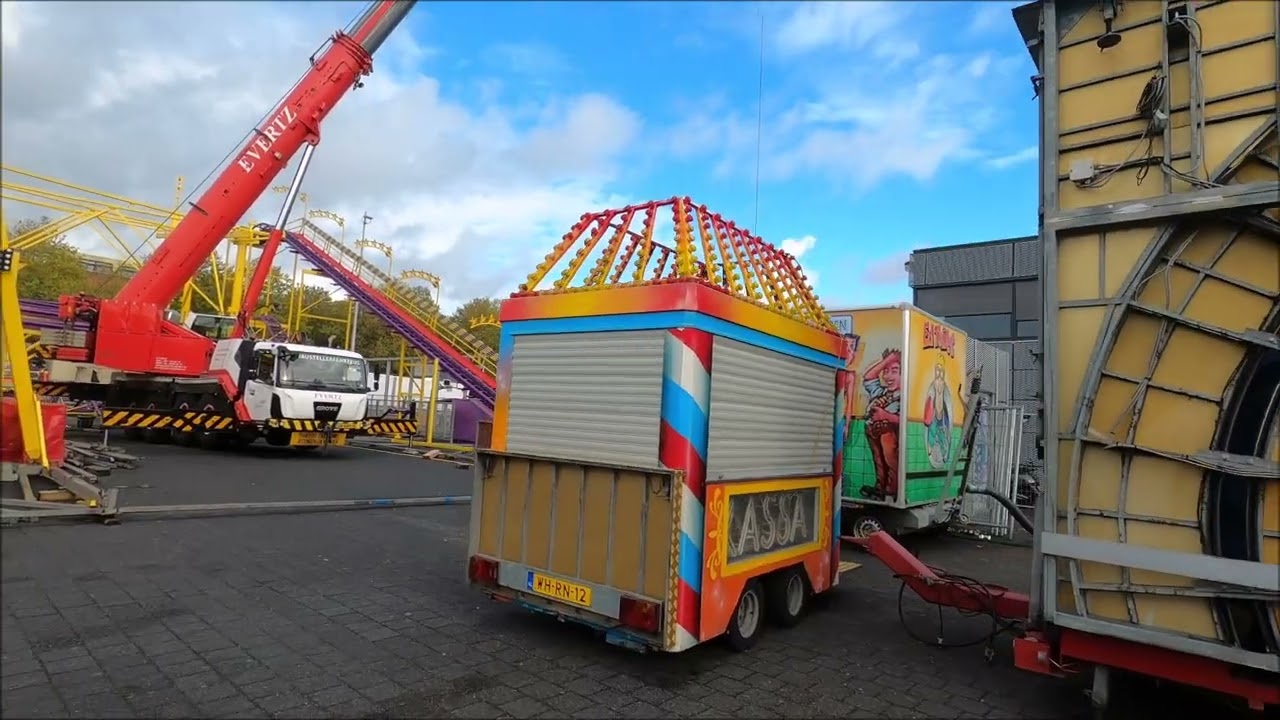 Najaarskermis Rotterdam Schiehaven 2025 opbouw dinsdag 21 oktober 2025