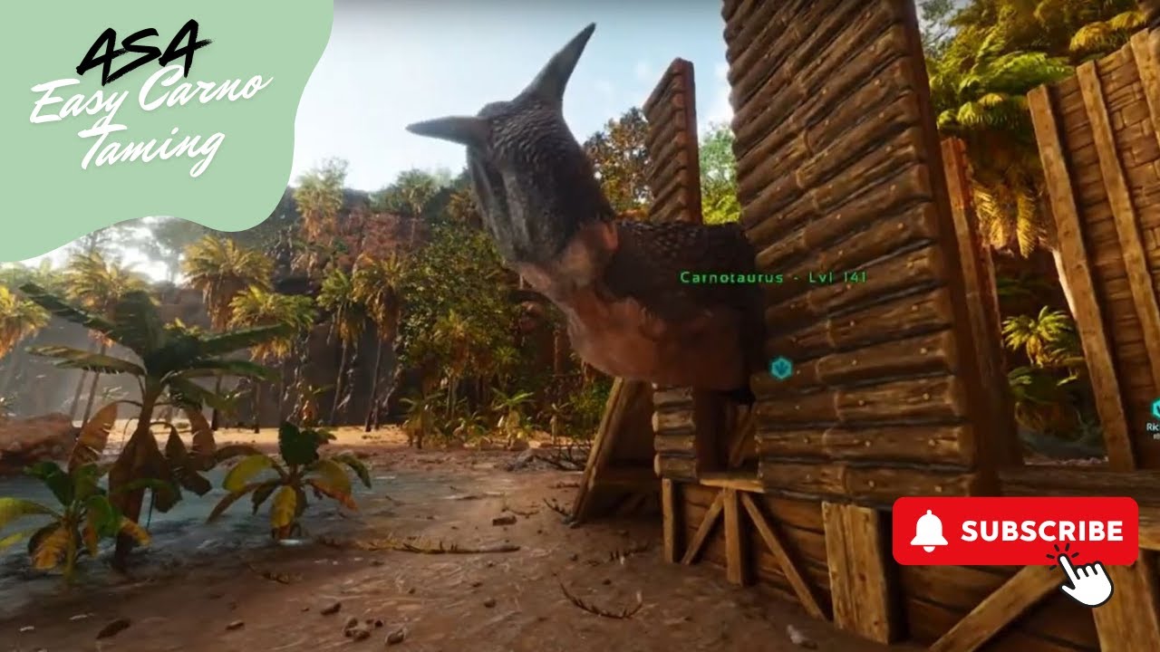 How to Tame  Lvl 95 Carno with an Easy Trap #arksurvivalascended #arkgameplay #subscribe