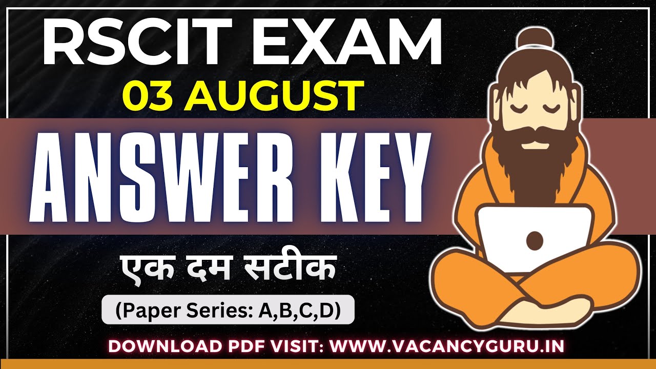 RSCIT answer key 3 August 2025 RSCIT Answer key today RSCIT 3 August 2025 Answerkey RSCIT Exam 2025