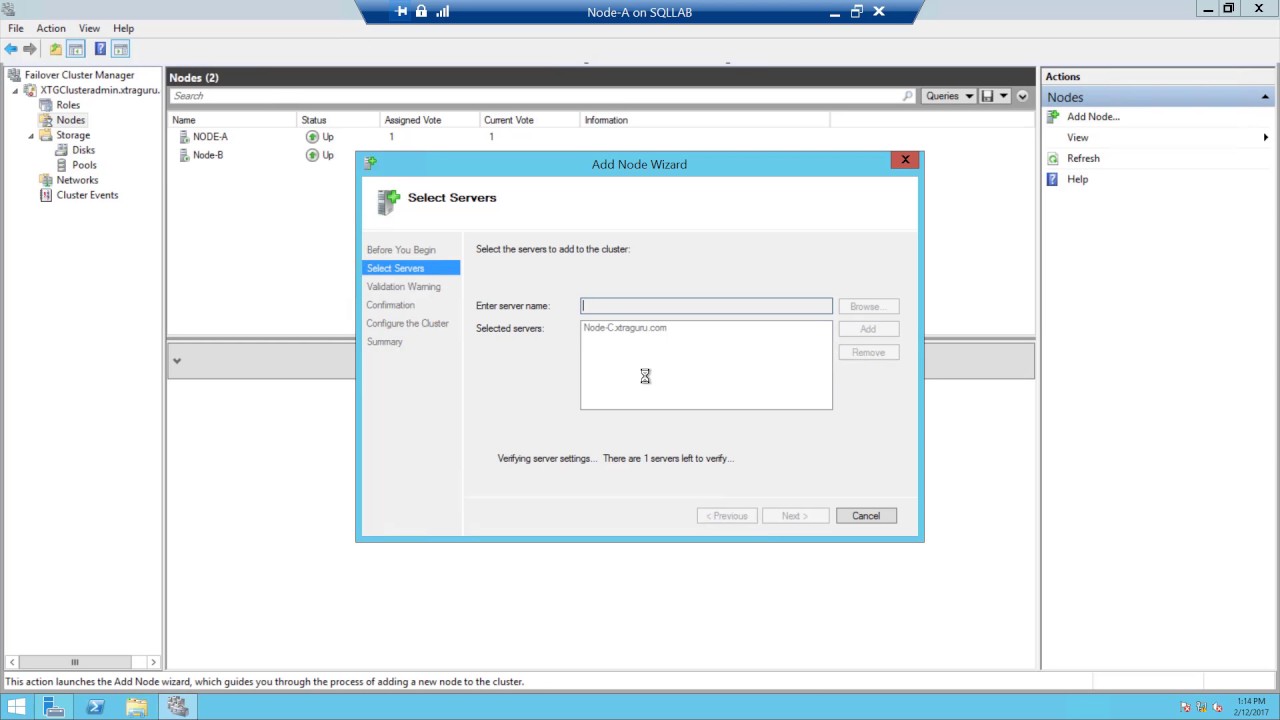 3 Add additional Nodes into Failover Cluster
