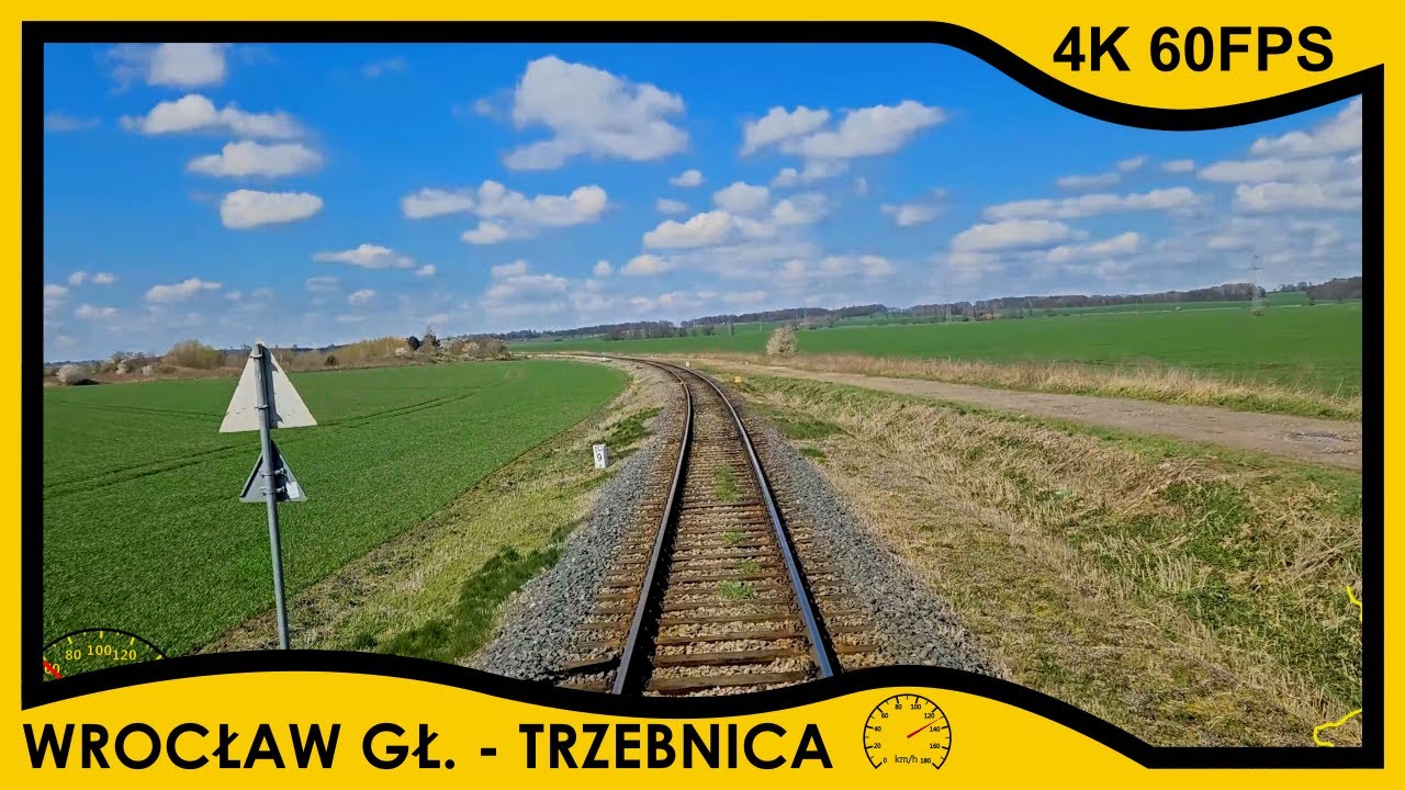 [CABVIEW] Wrocław Główny ➡️ Trzebnica // 4K 60fps, prędkość
