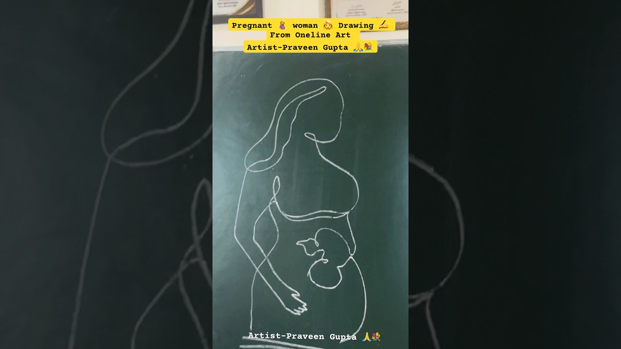 Pregnant Woman Drawing From Oneline Art 