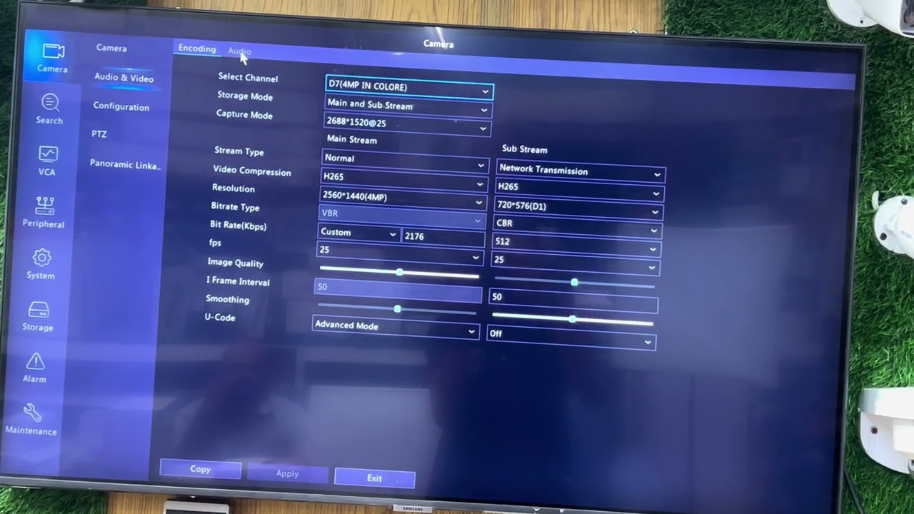 UNV IP Camera Audio Settings Volume Control.