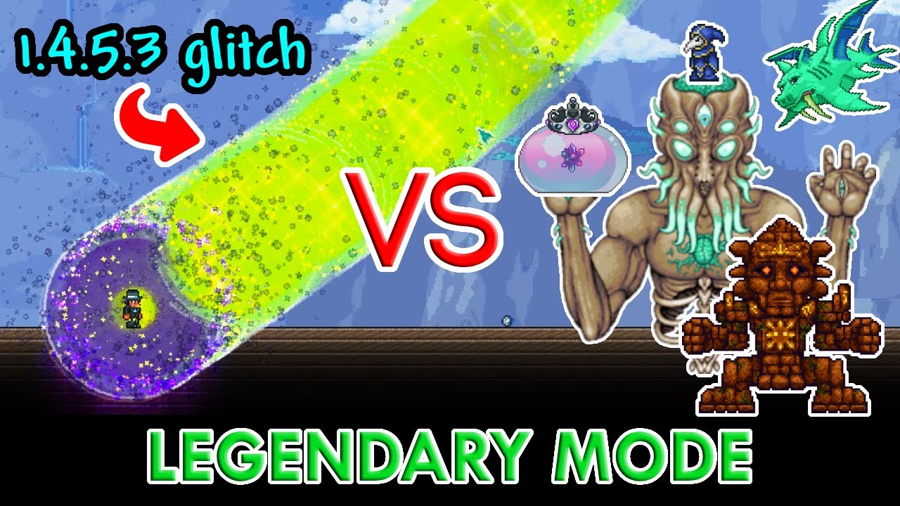 Terraria 1.4.5.3 - Glitched Weapons vs Bosses (Legendary Mode)