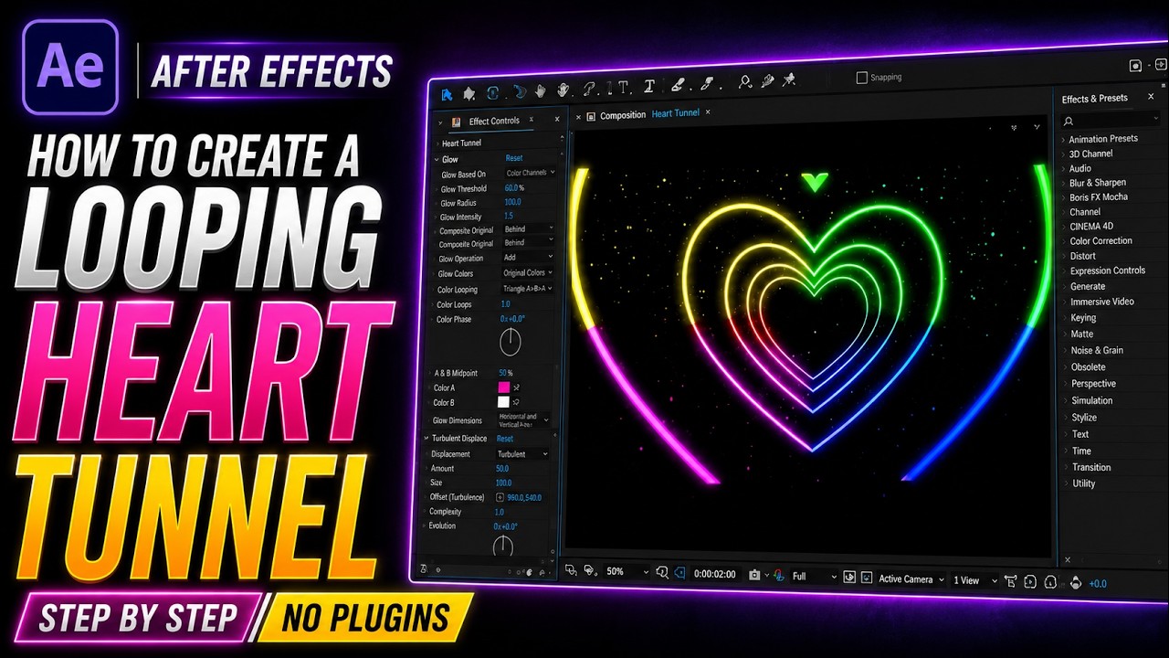 How to Create Heart Tunnel Loop in After Effects | Seamless Loop in After Effects