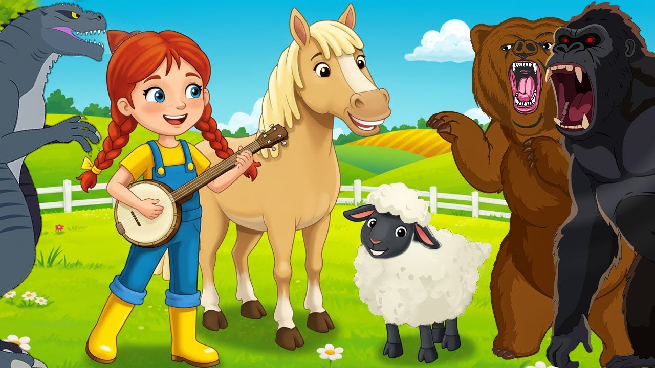 We're going on a bear hunt vs Godzilla vs Kong hunt vs Old MacDonald Had A Farm - Preschool Songs