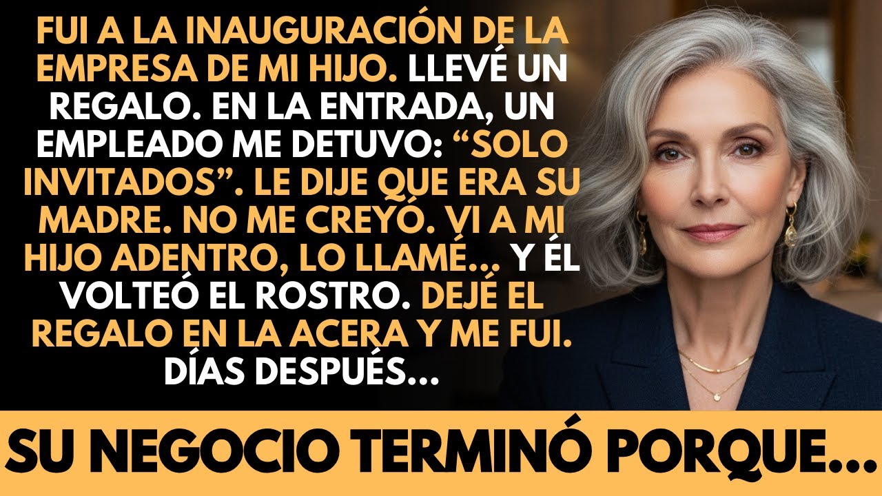 Fui a la inauguración del negocio de mi hijo… y me negó frente a todos. Días después…