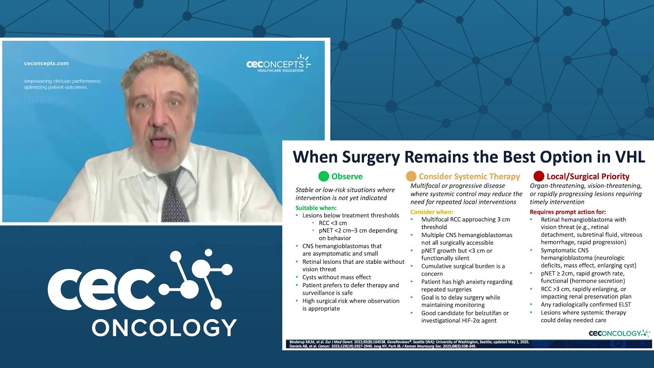 WATCH NOW: Diagnosis and Multidisciplinary Care of VHL Disease–Associated Tumors.