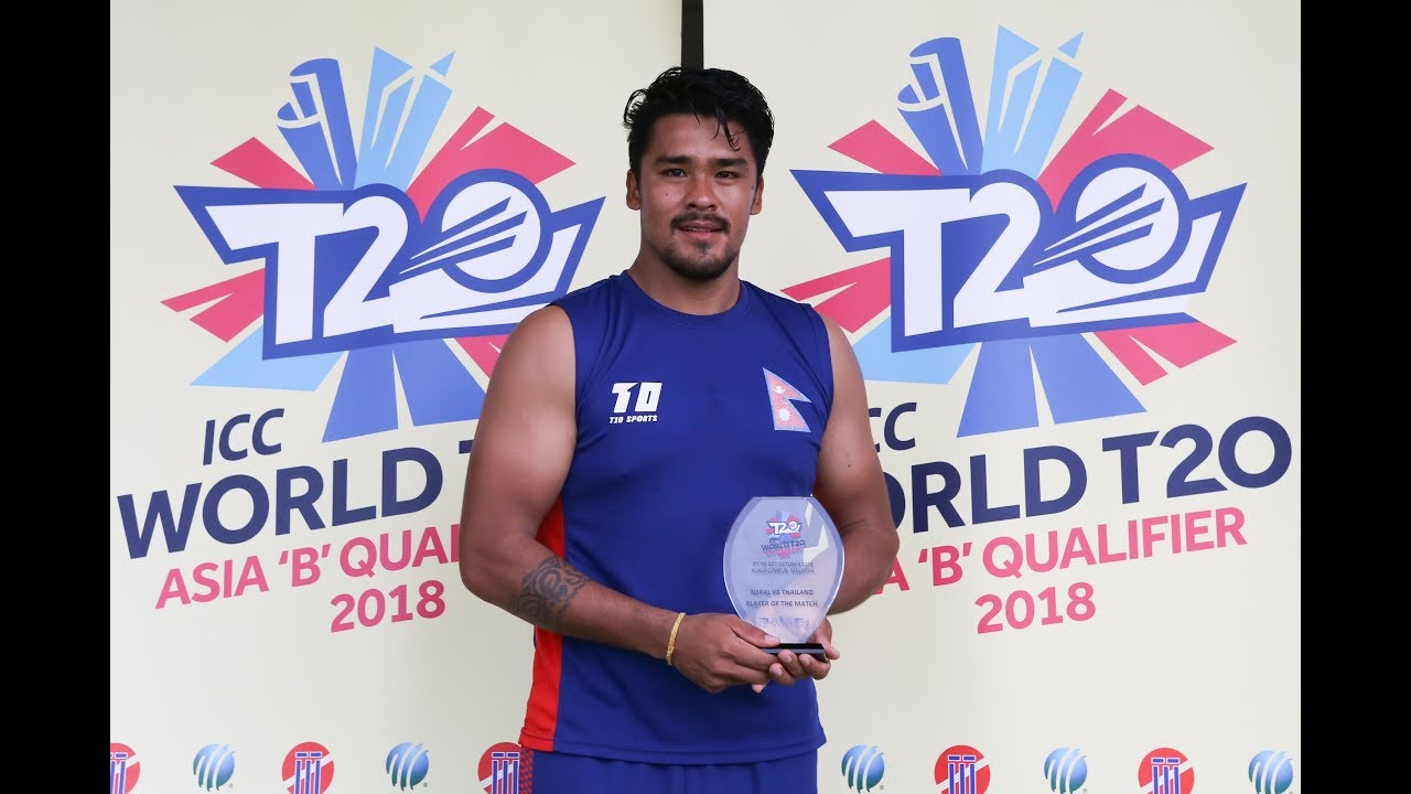 WT20 Asia B Qualifier: Karan KC hits 40 off 14 and takes 3/2 against Thailand