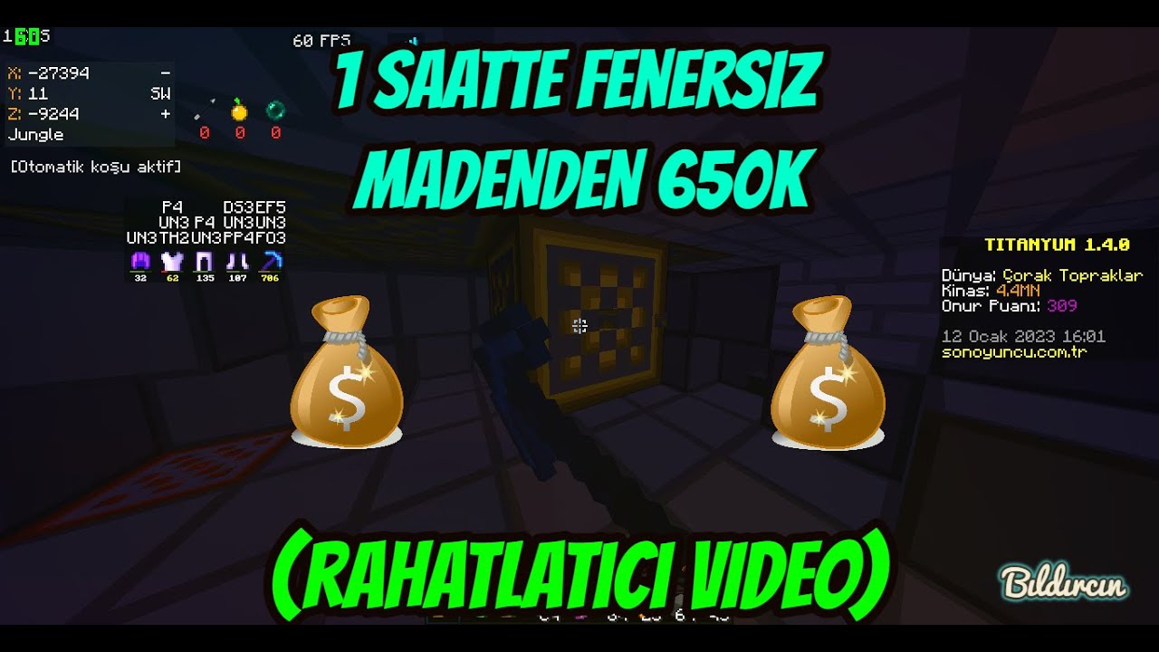 1 SAATTE MADENDEN 650K KASMAK / sonoyuncu titanyum