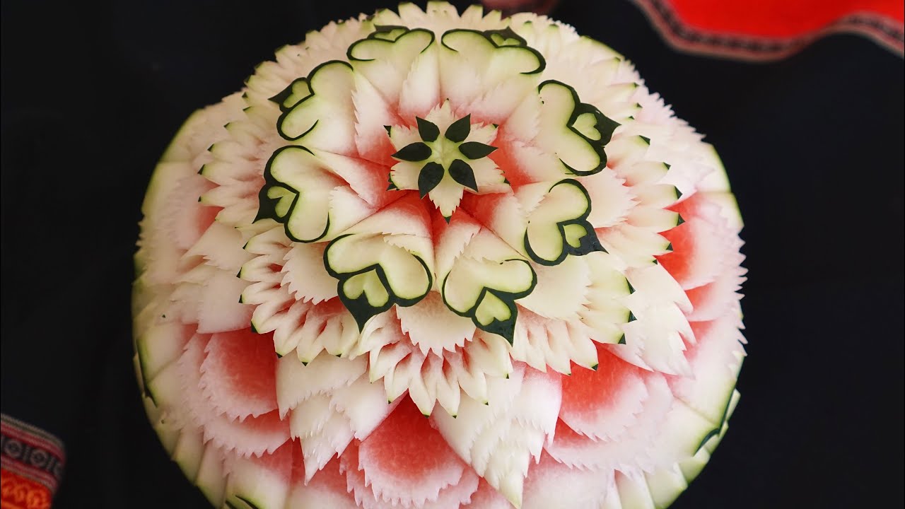 Awesome watermelon carving design | fruit carving | by chef namtarn