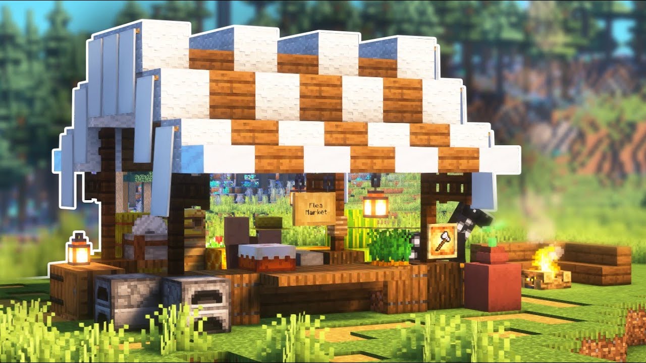 How to Build a Simple Market Stall | Minecraft Build Tutorial #11
