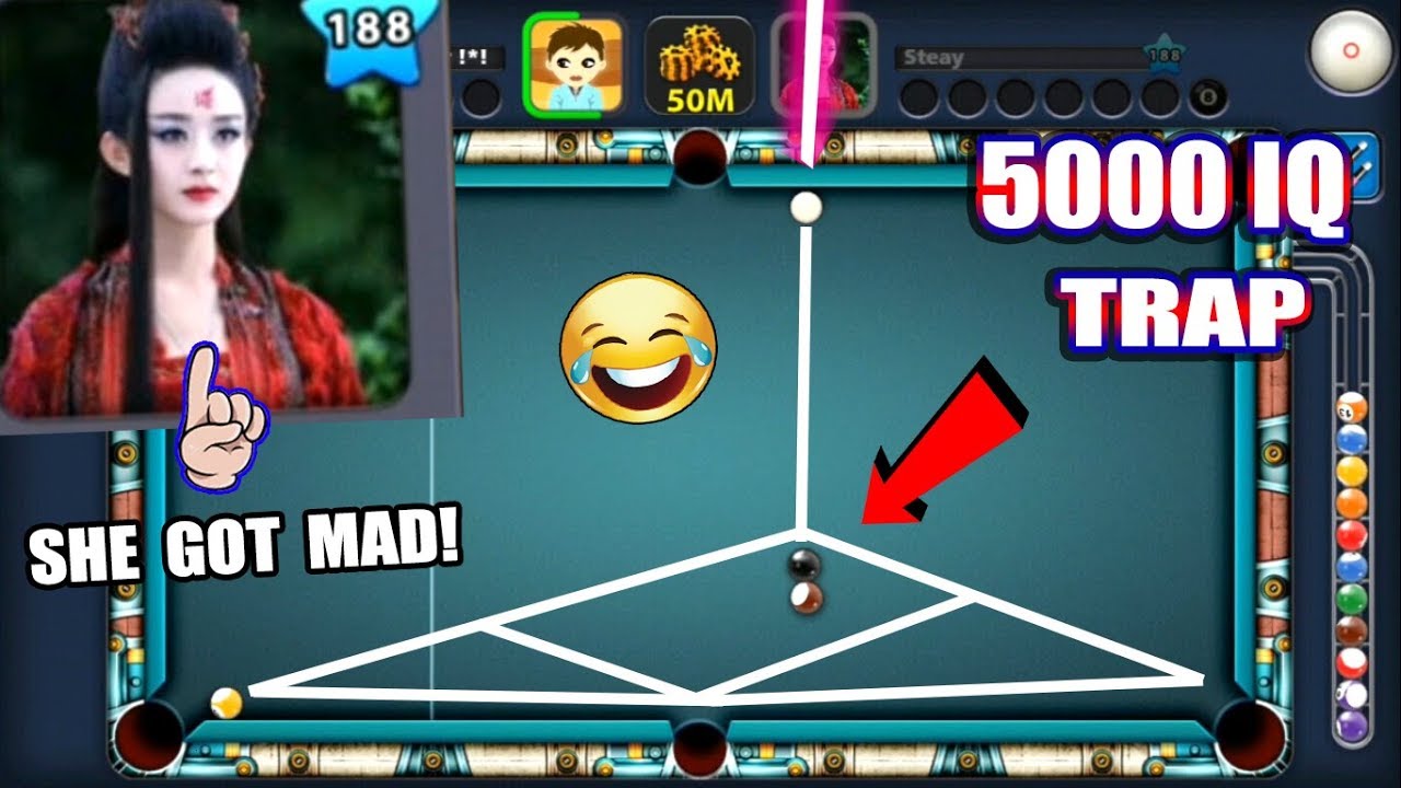 This GIRL In 8 Ball Pool Got DESTROYED By a 5000 IQ TROLL (HER BALL GOT TRAPPED)