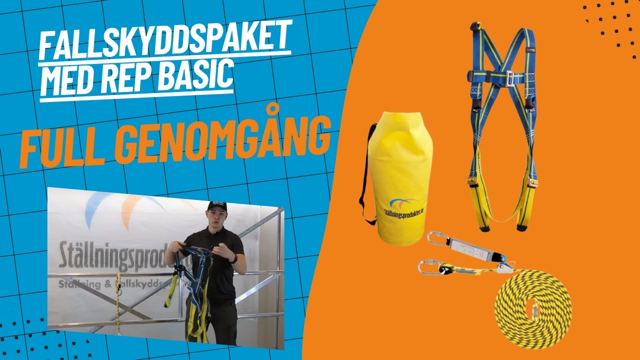 Fallskyddspaket med rep basic | Full genomgång av sele och rep | Ställningsprodukter.se